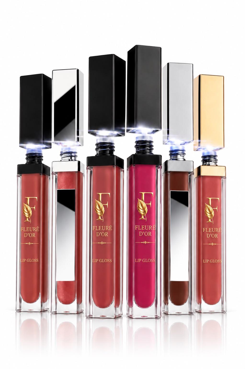 Lip Gloss Fleuré D’Or em diferentes tonalidades e embalagens